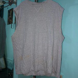 Light grey muscle t-shirt, size unknown, fits L